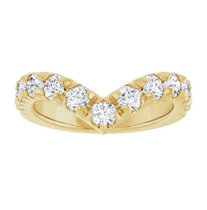 14K Yellow Or White Gold Round Polished Lab-Grown Diamond Contour Band Size 7