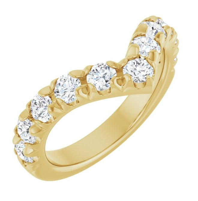 14K Yellow Or White Gold Round Polished Lab-Grown Diamond Contour Band Size 7