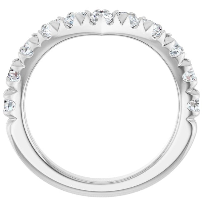 14K Yellow Or White Gold Round Polished Lab-Grown Diamond Contour Band Size 7