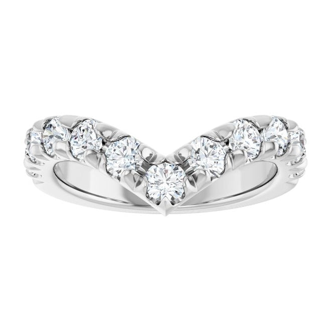 14K Yellow Or White Gold Round Polished Lab-Grown Diamond Contour Band Size 7
