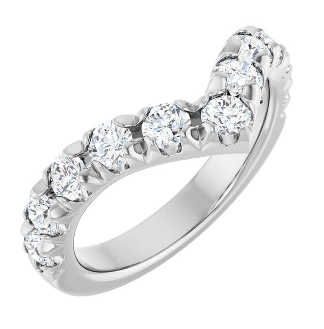 14K Yellow Or White Gold Round Polished Lab-Grown Diamond Contour Band Size 7