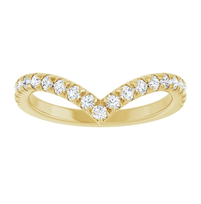 14K Yellow Or White Gold Round Polished Lab-Grown Diamond Contour Band Size 7