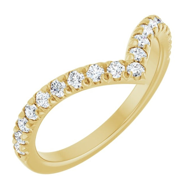 14K Yellow Or White Gold Round Polished Lab-Grown Diamond Contour Band Size 7