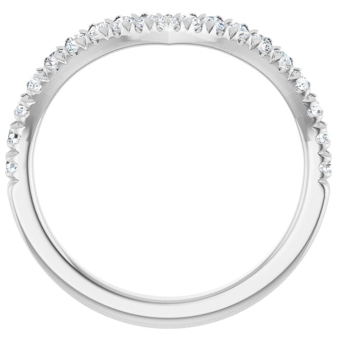 14K Yellow Or White Gold Round Polished Lab-Grown Diamond Contour Band Size 7