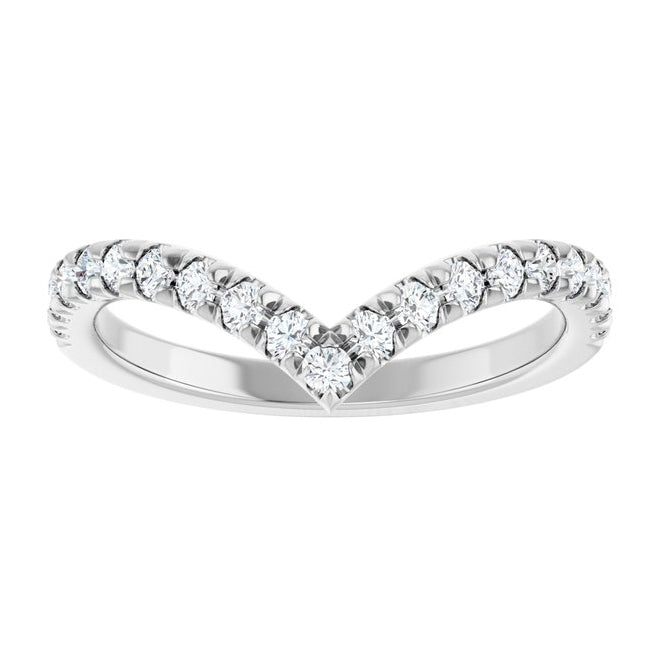 14K Yellow Or White Gold Round Polished Lab-Grown Diamond Contour Band Size 7