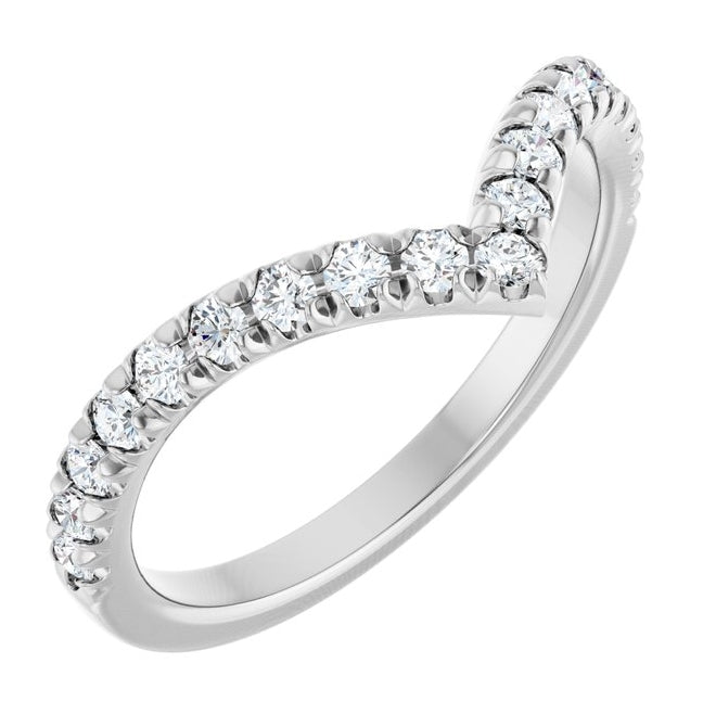 14K Yellow Or White Gold Round Polished Lab-Grown Diamond Contour Band Size 7