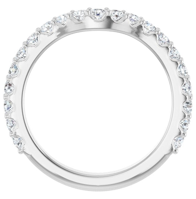 14K Yellow Or White Gold Round 2 Mm Polished 1/2 Ctw Lab-Grown Diamond Contour Band Size 7
