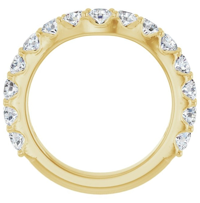 14K Yellow Gold Round 3 Mm Polished 1 1/3 Ctw Lab-Grown Diamond Contour Band Size 7