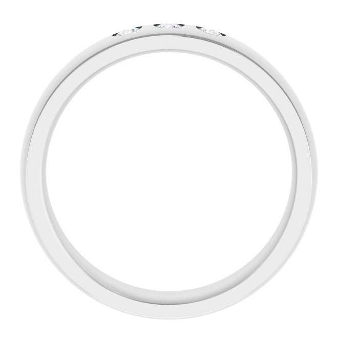 14K White Gold Round 2.5 Mm Vs, F+  Polished 1/5 Ctw Lab-Grown Diamond Band Size 9.5