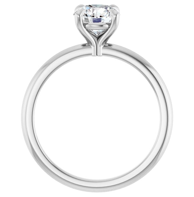 14K White Gold Round 6.5 Mm Polished 1 Ctw Lab-Grown Diamond Engagement Ring Size 7