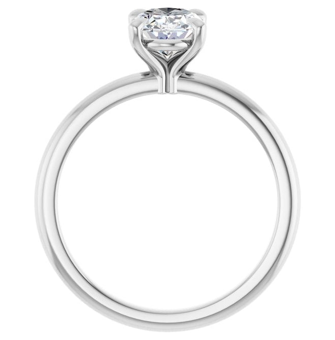 14K Yellow Or White Or Two Tone Gold Oval 8 X 6 Mm Polished 1 Ctw Lab-Grown Diamond Engagement Ring Size 7