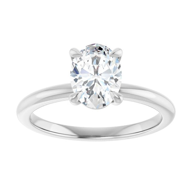 14K Yellow Or White Or Two Tone Gold Oval 8 X 6 Mm Polished 1 Ctw Lab-Grown Diamond Engagement Ring Size 7