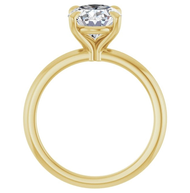 14K Yellow Or Two-Tone Gold Oval 10 X 8 Mm Polished 2 1/6 Ctw Lab-Grown Diamond Engagement Ring Size 7