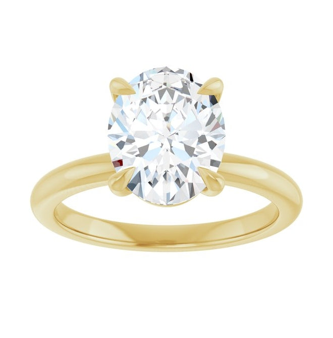 14K Yellow Or Two-Tone Gold Oval 10 X 8 Mm Polished 2 1/6 Ctw Lab-Grown Diamond Engagement Ring Size 7