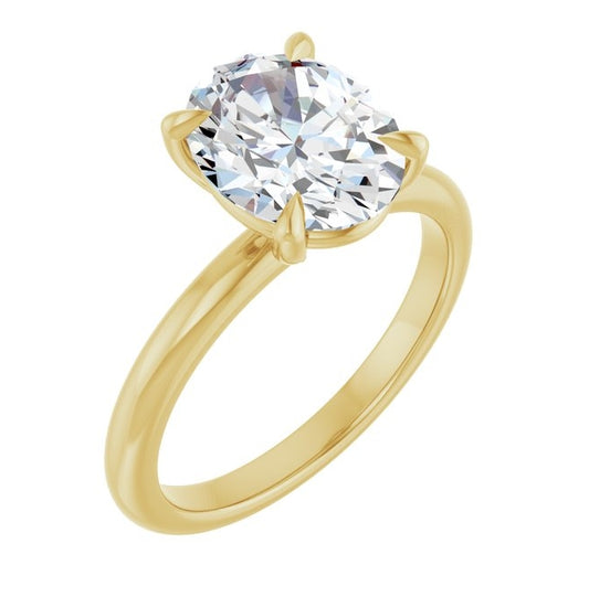 14K Yellow Or Two-Tone Gold Oval 10 X 8 Mm Polished 2 1/6 Ctw Lab-Grown Diamond Engagement Ring Size 7
