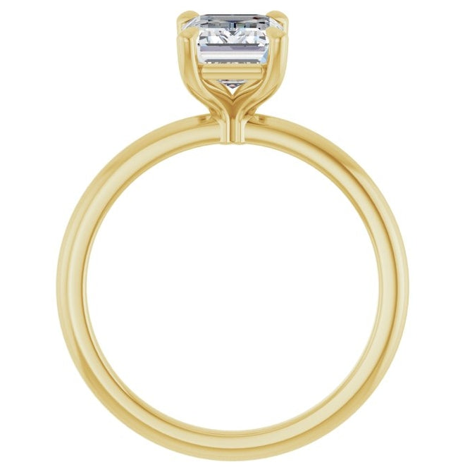 14K Yellow Or White Or Two-Tone Gold Emerald 8 X 6 Mm Polished 1 3/4 Ctw Lab-Grown Diamond Engagement Ring Size 7