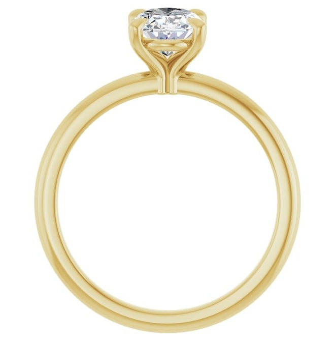 14K Yellow Or White Or Two Tone Gold Oval 8 X 6 Mm Polished 1 Ctw Lab-Grown Diamond Engagement Ring Size 7