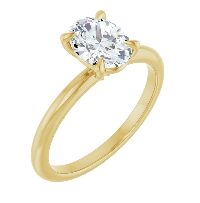 14K Yellow Or White Or Two Tone Gold Oval 8 X 6 Mm Polished 1 Ctw Lab-Grown Diamond Engagement Ring Size 7