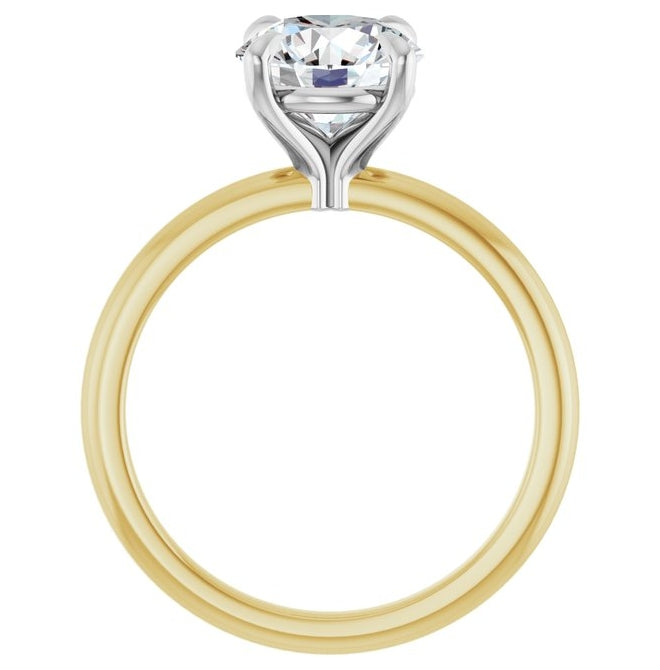 14K Yellow/White Gold Round 8 Mm Polished 2 Ctw Lab-Grown Diamond Engagement Ring Size 7