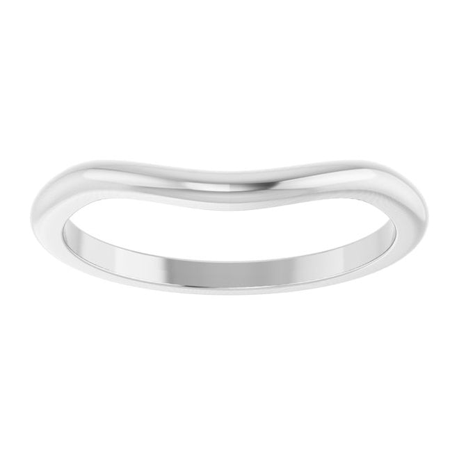 14K White Gold Oval 9 X 7 Mm Polished Matching Band Size 7