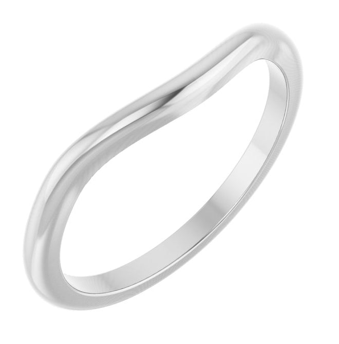 14K White Gold Oval 9 X 7 Mm Polished Matching Band Size 7