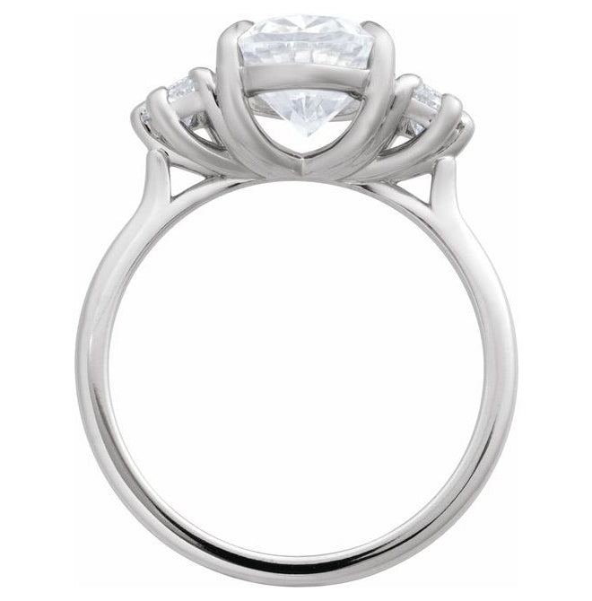 14K White Gold Oval 10 X 8 Mm Vs, F+  Polished 2 1/2 Ctw Lab-Grown Diamond Engagement Ring Size 7