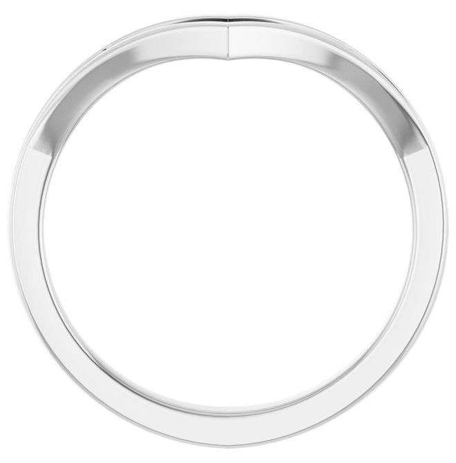 Platinum Round Polished 1/5 Ctw Natural Diamond Contour Band Size 7