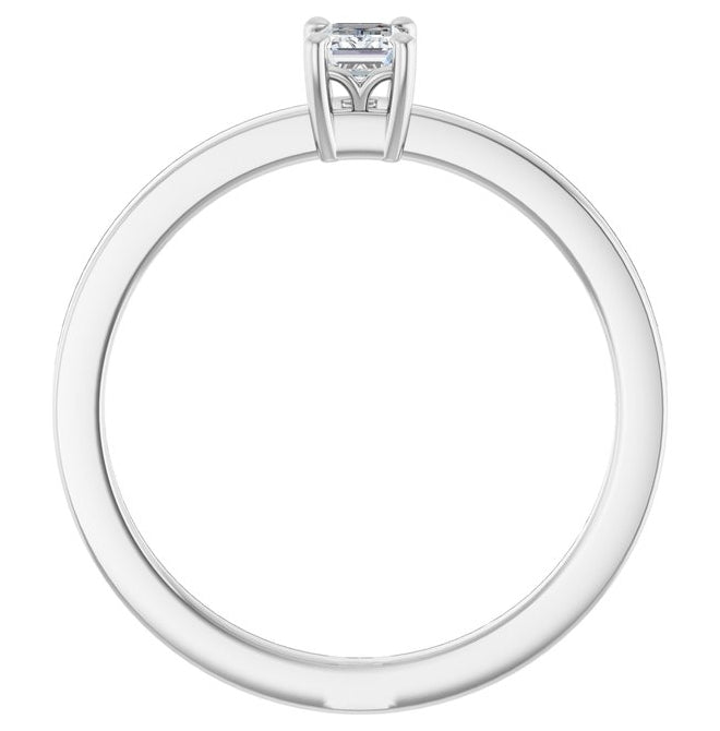 14K Yellow Or White Gold Emerald 4 X 3 Mm Polished 1/4 Ct Lab-Grown Diamond Solitaire Ring