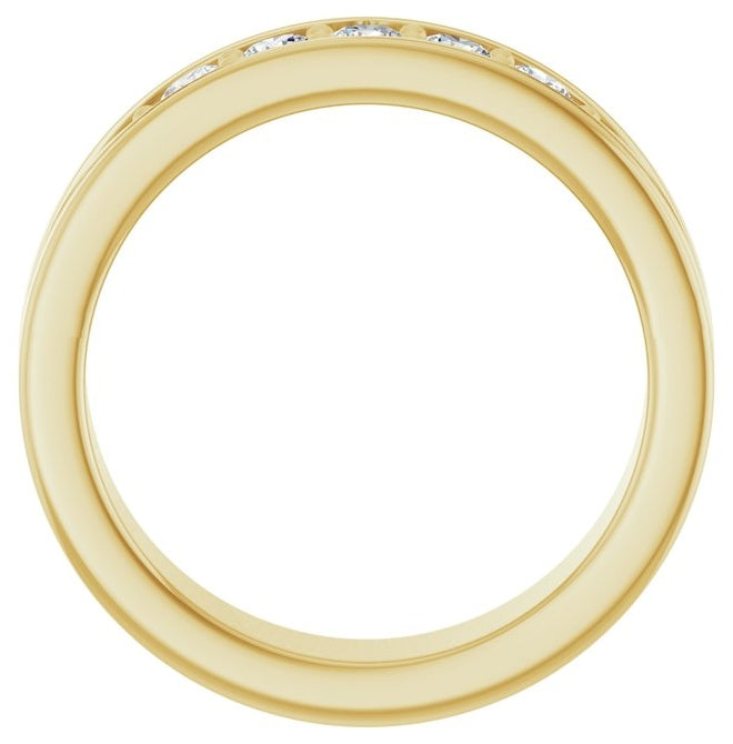 14K Yellow Gold Round 3 Mm Polished 1/2 Ctw Lab-Grown Diamond Band Size 10