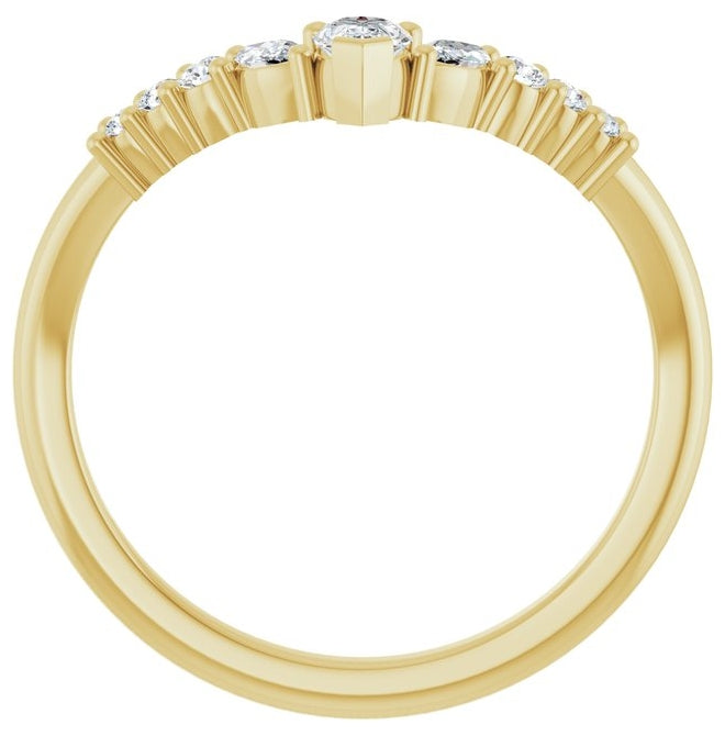 14K Yellow Or White Gold Polished 1/3 Ctw Lab-Grown Diamond Contour Band Size 7