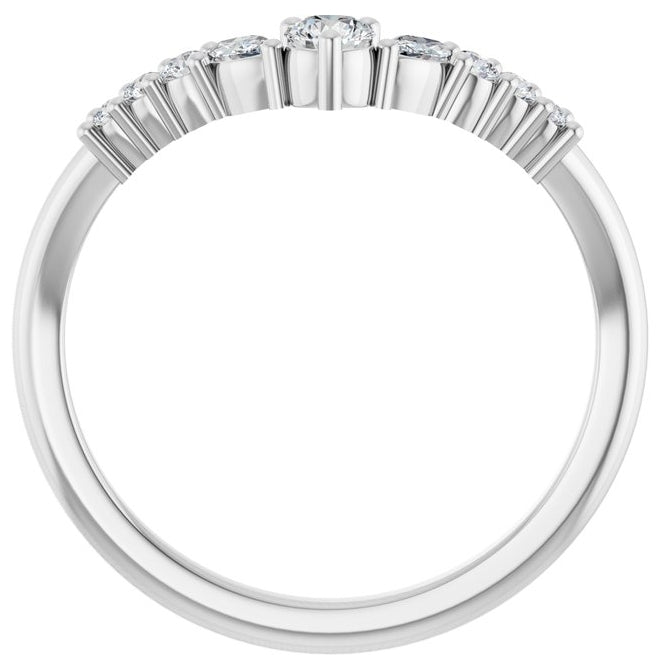 14K Yellow Or White Gold Polished 1/4 Ctw Lab-Grown Diamond Contour Band Size 7
