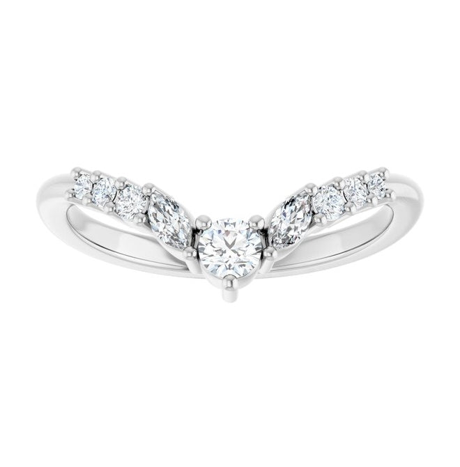 14K Yellow Or White Gold Polished 1/4 Ctw Lab-Grown Diamond Contour Band Size 7