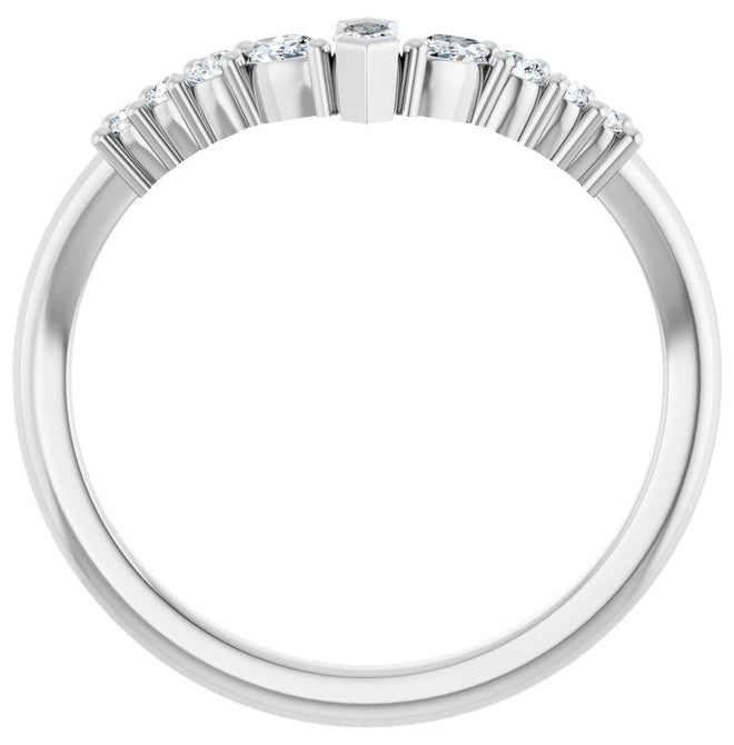 14K Yellow Or White Gold Polished 1/4 Ctw Lab-Grown Diamond Contour Band Size 7