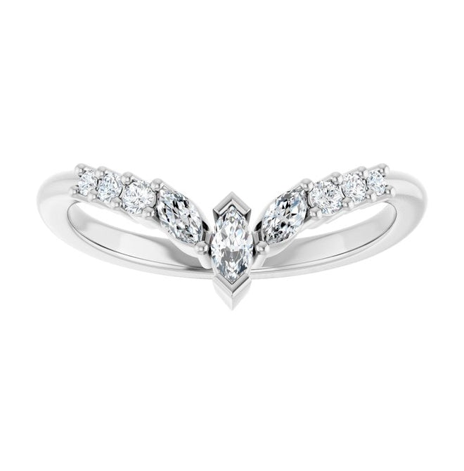 14K Yellow Or White Gold Polished 1/4 Ctw Lab-Grown Diamond Contour Band Size 7