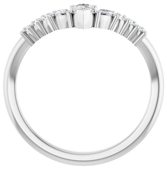 14K Yellow Or White Gold Polished 1/3 Ctw Lab-Grown Diamond Contour Band Size 7