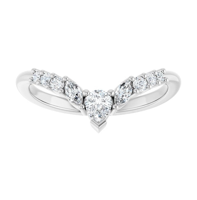14K Yellow Or White Gold Polished 1/3 Ctw Lab-Grown Diamond Contour Band Size 7