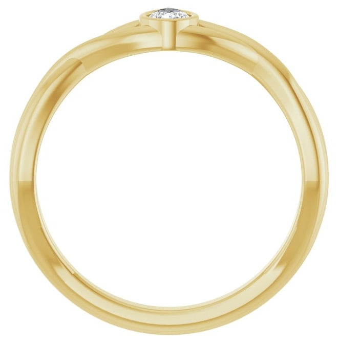 14K Yellow Gold Pear 4.5 X 3 Mm Polished 1/6 Ct Lab-Grown Diamond Solitaire Ring Size 7