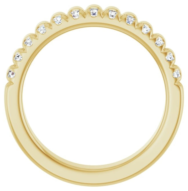 14K Yellow Or White Gold Round 2 Mm Polished 1/3 Ctw Lab-Grown Diamond Anniversary Band