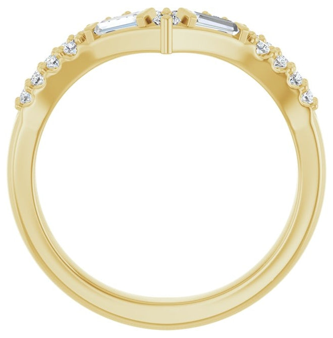 14K Yellow Or White Gold Round 2 Mm Polished 3/8 Ctw Lab-Grown Diamond Contour Band