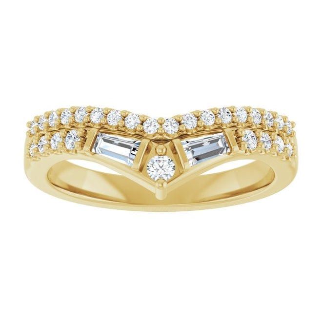 14K Yellow Or White Gold Round 2 Mm Polished 3/8 Ctw Lab-Grown Diamond Contour Band