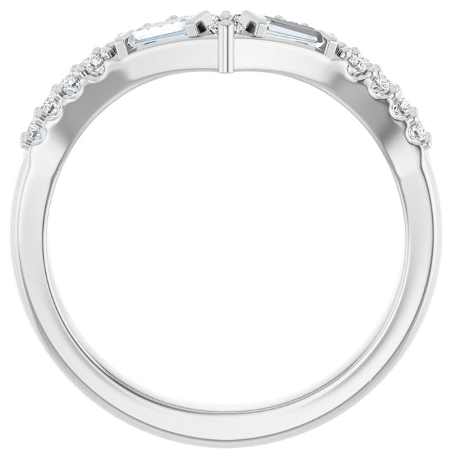 14K Yellow Or White Gold Round 2 Mm Polished 3/8 Ctw Lab-Grown Diamond Contour Band