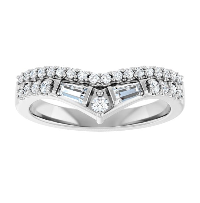 14K Yellow Or White Gold Round 2 Mm Polished 3/8 Ctw Lab-Grown Diamond Contour Band