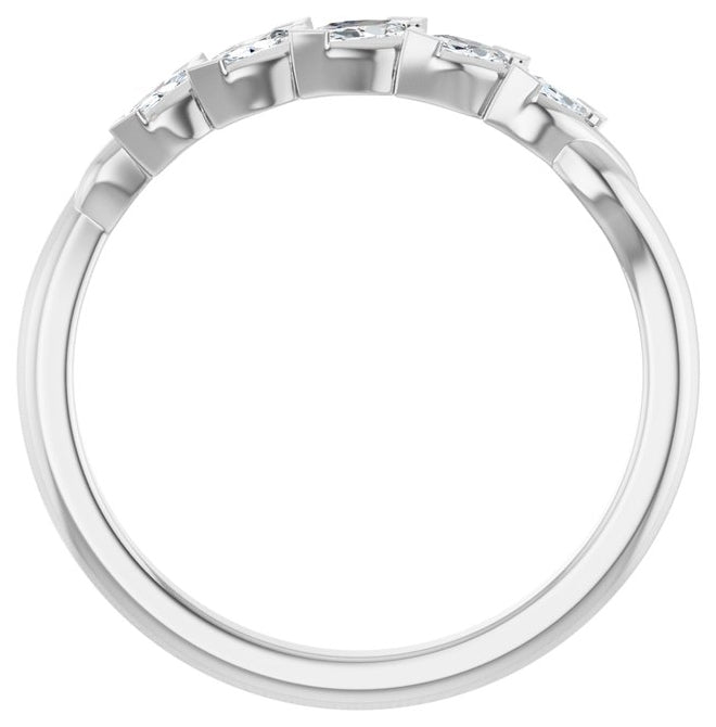 14K Yellow Or White Gold Marquise 4 X 2 Mm Polished 1/4 Ctw Lab-Grown Diamond Anniversary Band