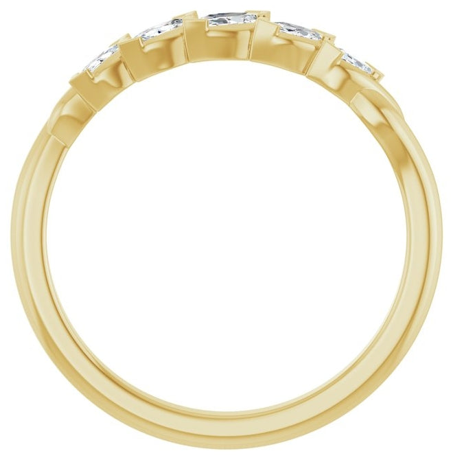 14K Yellow Or White Gold Marquise 4 X 2 Mm Polished 1/4 Ctw Lab-Grown Diamond Anniversary Band