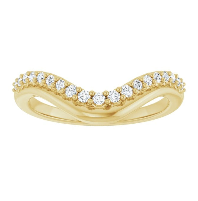 14K Yellow Or White Gold Round Polished 1/5 Ctw Lab-Grown Diamond Contour Band