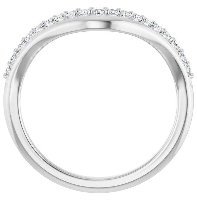 14K Yellow Or White Gold Round Polished 1/5 Ctw Lab-Grown Diamond Contour Band