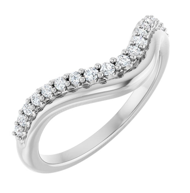 14K Yellow Or White Gold Round Polished 1/5 Ctw Lab-Grown Diamond Contour Band