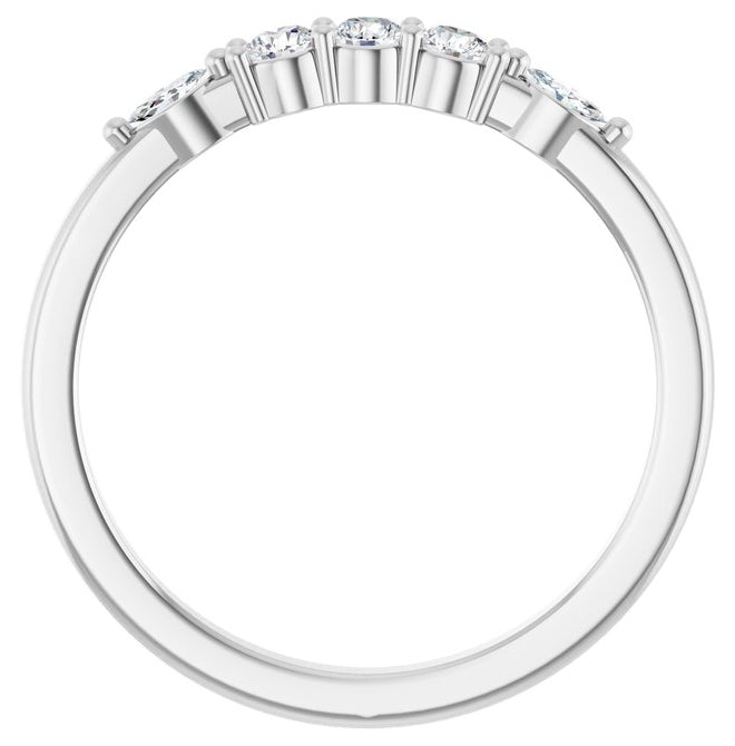 14K Yellow Or White Gold Round 2.5 Mm Polished 1/5 Ctw Lab-Grown Diamond Anniversary Band