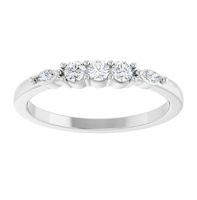 14K Yellow Or White Gold Round 2.5 Mm Polished 1/5 Ctw Lab-Grown Diamond Anniversary Band