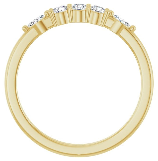 14K Yellow Or White Gold Round 2.5 Mm Polished 1/5 Ctw Lab-Grown Diamond Anniversary Band